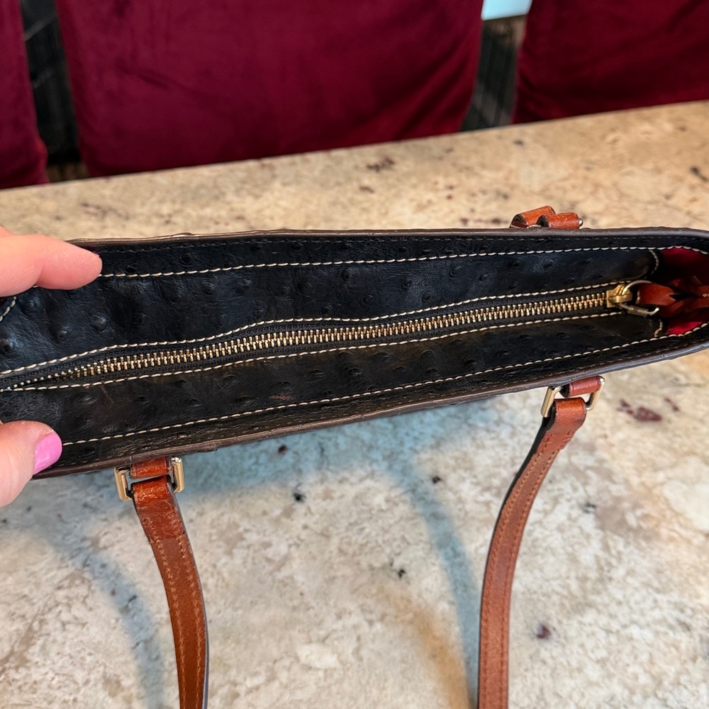 Dooney & Bourke Black Tote with Brown Leather Straps - Picture 6 of 9